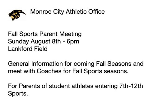 Fall Sports Parent Meeting